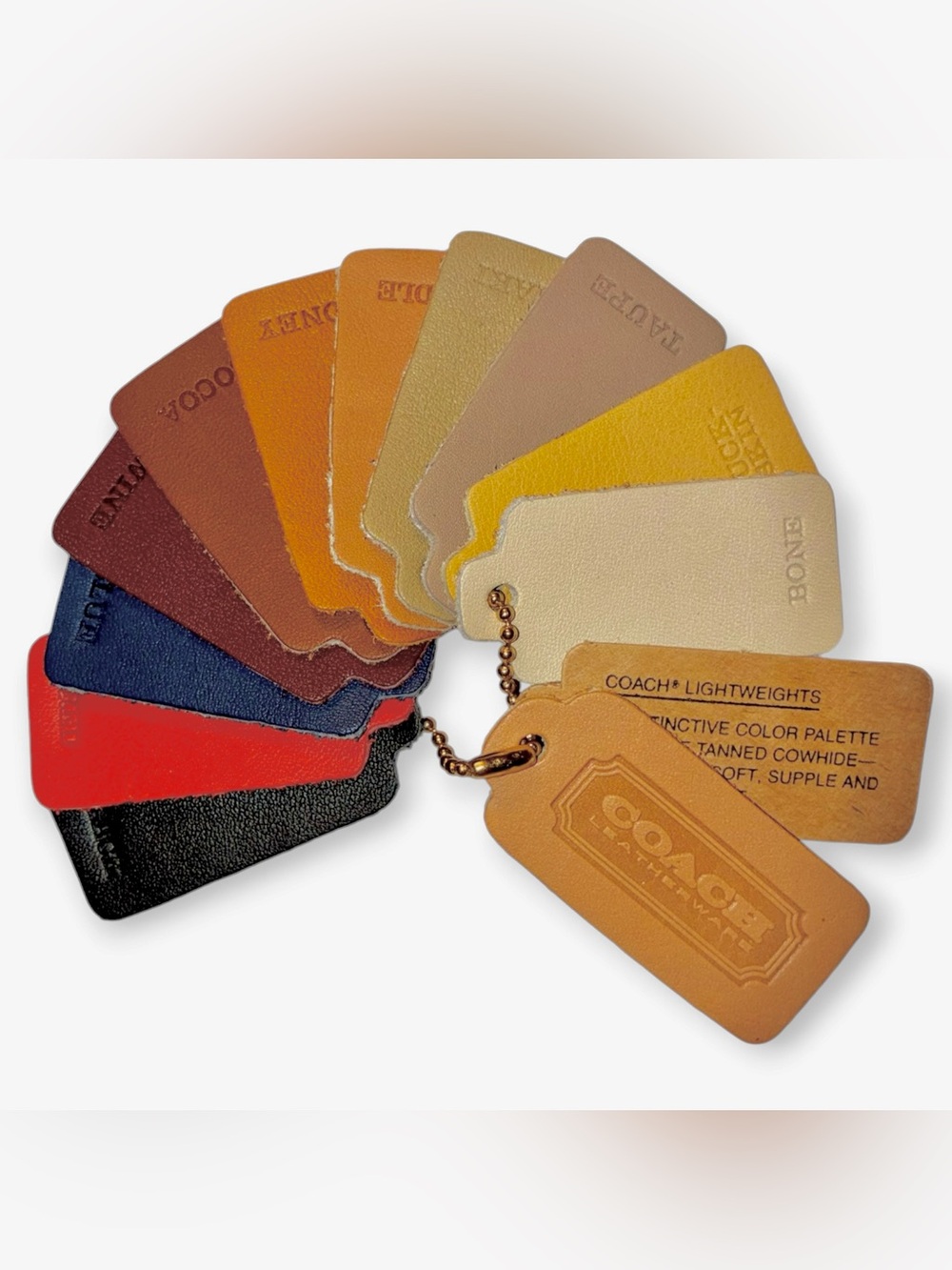 Vintage Coach Lightweights Leather Hangtag Swatches Complete Set w/ Pouch